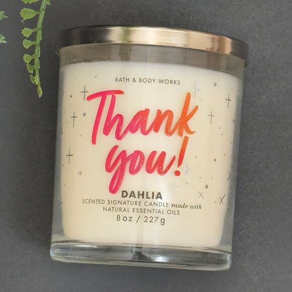 BBW Thank You Dahlia Bath & Body Works Single Wick Candle - Picture 5 of 10